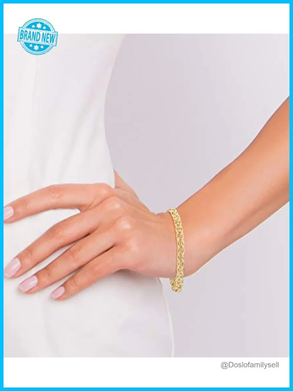 Italian 18K Gold Plated 925 Sterling Silver Byzantine Link Bracelet 8 Inch